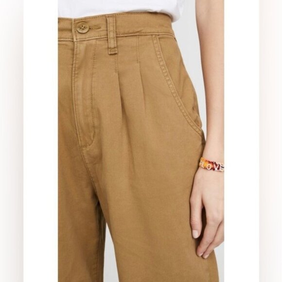 Levis gold twill pleated balloon leg pant jeans Size 25 stretch cotton - Picture 6 of 15